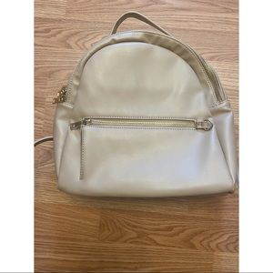 Beige Leather Backpack Purse